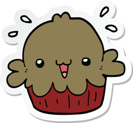 sticker of a cute cartoon pie
