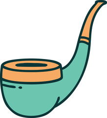 iconic tattoo style image of a smokers pipe