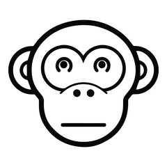Monkey Face Flat Icon Isolated On White Background