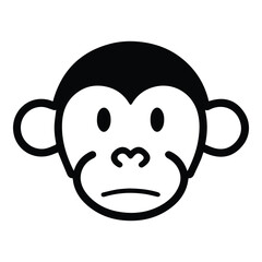 Monkey Face Flat Icon Isolated On White Background