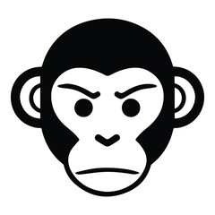 Monkey Face Flat Icon Isolated On White Background