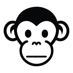 Monkey Face Flat Icon Isolated On White Background