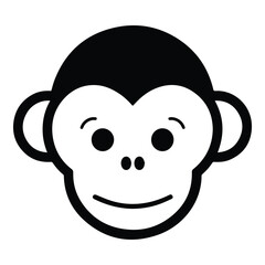 Monkey Face Flat Icon Isolated On White Background