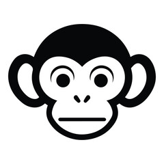 Monkey Face Flat Icon Isolated On White Background