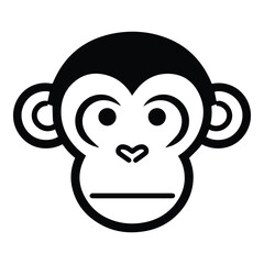 Monkey Face Flat Icon Isolated On White Background