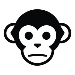 Monkey Face Flat Icon Isolated On White Background