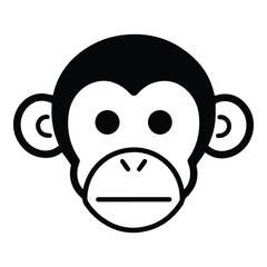 Monkey Face Flat Icon Isolated On White Background
