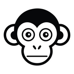 Monkey Face Flat Icon Isolated On White Background