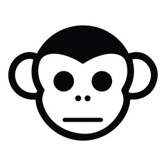 Obraz premium Monkey Face Flat Icon Isolated On White Background