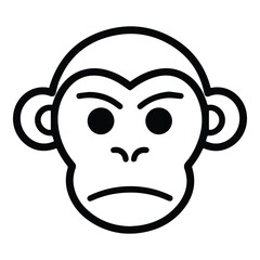 Obraz premium Monkey Face Flat Icon Isolated On White Background