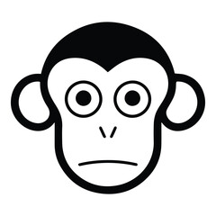 Monkey Face Flat Icon Isolated On White Background