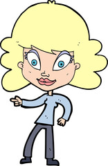 cartoon woman pointing