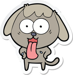 sticker of a cute cartoon dog