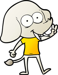 happy cartoon elephant