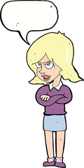 cartoon angry woman with speech bubble