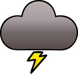 gradient shaded cartoon of a storm cloud