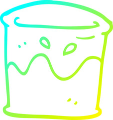 cold gradient line drawing of a cartoon drink in glass tumbler