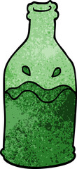 cartoon doodle green bottle