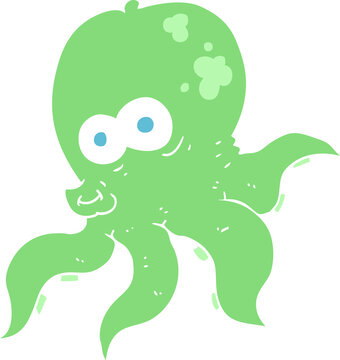 flat color illustration of octopus