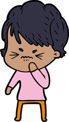 cartoon frustrated woman