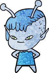 cute cartoon alien girl