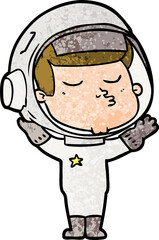 cartoon confident astronaut