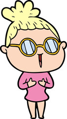 cartoon woman wearing spectacles