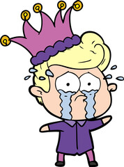 cartoon crying man in party hat
