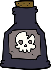 cartoon doodle poison in a bottle