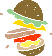 cartoon doodle of a burger