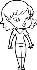 pretty cartoon elf girl