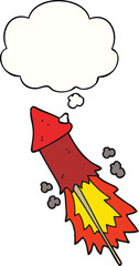 cartoon firework with thought bubble