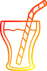 warm gradient line drawing of a glass of cola