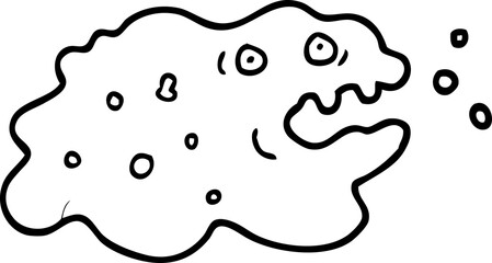 black and white cartoon germ