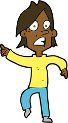 cartoon worried man pointing