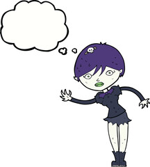cartoon vampire girl with thought bubble