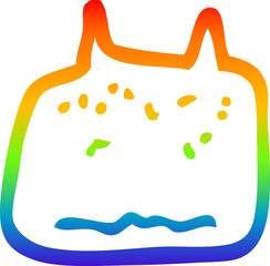 rainbow gradient line drawing of a cartoon tooth