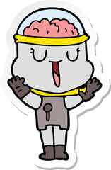 sticker of a happy cartoon robot