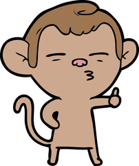 cartoon suspicious monkey