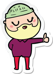sticker of a cartoon man with beard