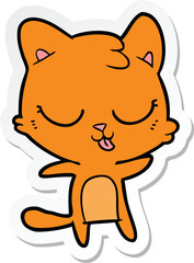sticker of a cute cartoon cat