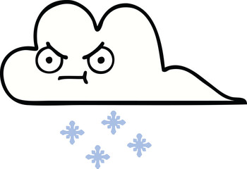 cute cartoon of a snow cloud