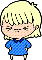 annoyed cartoon girl