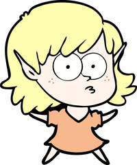cartoon elf girl staring