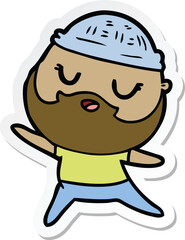 sticker of a cartoon man with beard