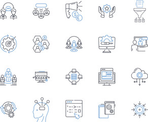 Reaction line icons collection. Surprise, Shock, Anticipation, Excitement, Happiness, Joy, Delight vector and linear illustration. Satisfaction,Gratitude,Relief outline signs set