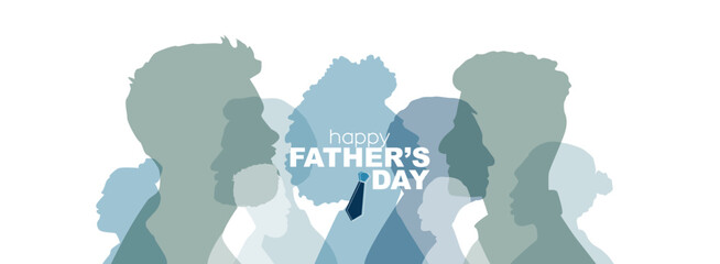 Happy Father's Day card. Flat vector illustration.