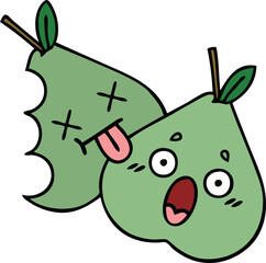 cute cartoon of a green pear