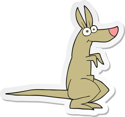 sticker of a cartoon kangaroo