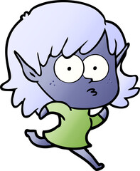 cartoon elf girl staring